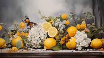 Картинка рисованное живопись лимоны