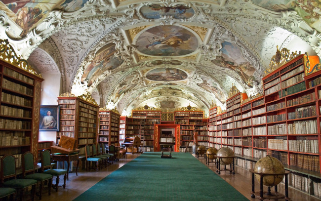 Обои картинки фото strahov, monastery, library, интерьер, кабинет, библиотека, офис