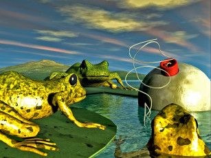Картинка 3д графика animals животные лягушки