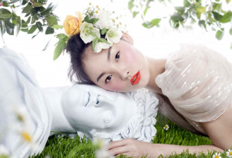 Картинка -Unsort+Азиатки девушки unsort азиатки статуя цветы лицо
