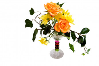 Картинка цветы букеты композиции ваза розы