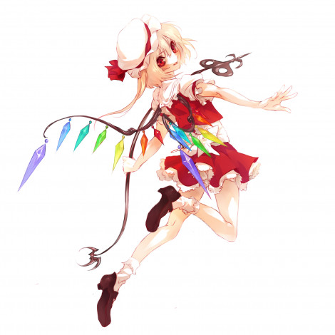 Обои картинки фото flandre, scarlet, аниме, touhou