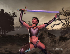 Картинка 3д графика amazon амазонки девушка меч