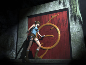 Картинка 3д графика fantasy фантазия девушка дверь