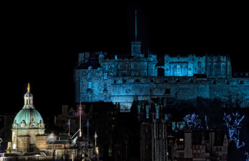 Картинка edinburgh castle шотландия города эдинбург замок ночь огни