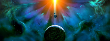 Картинка космос арт свет звезда вселенная туманность спутник планета