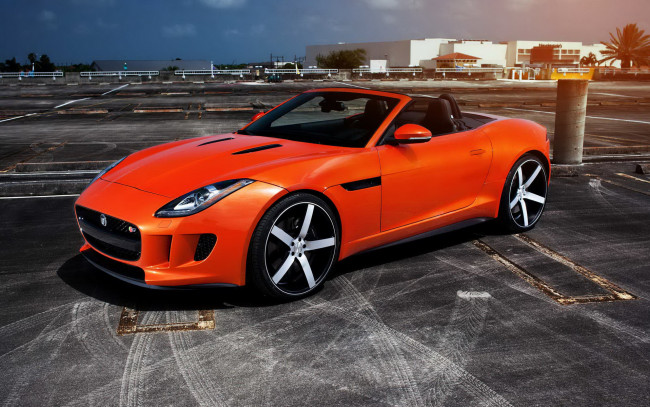 Обои картинки фото jaguar, автомобили, тюнинг, оранжевый