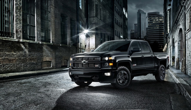 Обои картинки фото 2015 chevrolet silverado midnight edition, автомобили, chevrolet, металлик, черный, silverado