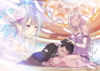 обоя аниме, re,  zero kara hajimeru isekai seikatsu, парень, девушка