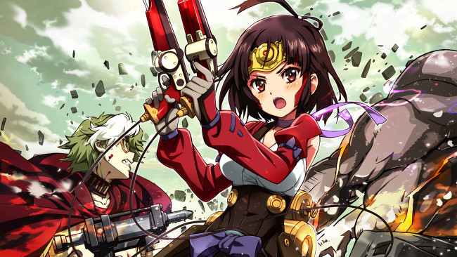 Обои картинки фото koutetsujou no kabaneri, аниме, фон, взгляд, девушка