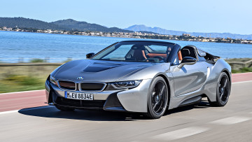 обоя bmw i8 roadster 2019, автомобили, bmw, i8, серебряный, металлик, 2019, roadster