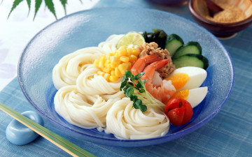 Картинка еда макаронные+блюда креветки лапша восточная кухня