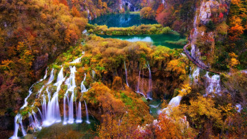 Картинка plitvice+national+park croatia природа водопады plitvice national park