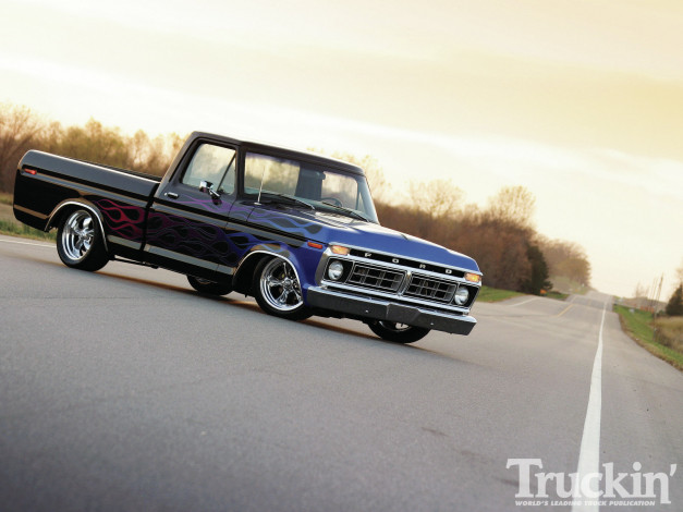 Обои картинки фото 1976, ford, f150, no, respect, автомобили, custom, pick, up