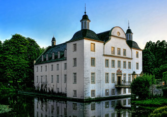 Картинка дворец эссен германия города дворцы замки крепости белый вода