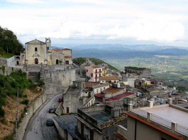 Обои картинки фото города, панорамы, италия, сицилия, кальтабеллотта