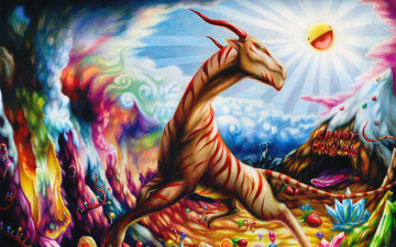 Картинка рисованные животные сказочные мифические рога