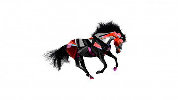 Картинка рисованные минимализм лошадь животное абстракция конь цвет