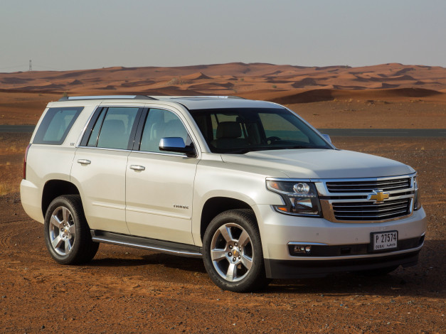 Обои картинки фото автомобили, chevrolet, светлый, tahoe, 2014г