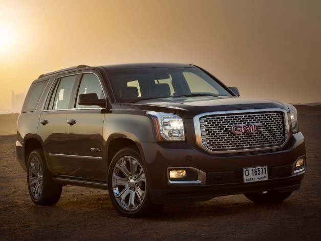 Обои картинки фото автомобили, gm-gmc, denali, yukon, темный, 2014, gmc