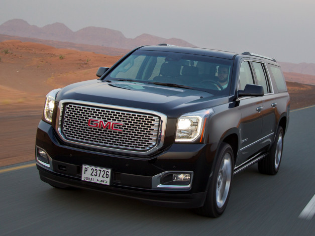 Обои картинки фото автомобили, gm-gmc, темный, 2014, denali, gmc, yukon