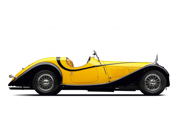 Обои картинки фото автомобили, классика, желтый, 1934г, cabriolet, figoni, c27, voisin