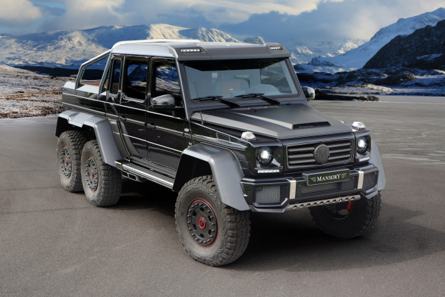 Обои картинки фото 2014 mercedes-benz g63 w463 amg 6x6 , mansory, автомобили, mercedes-benz, черный, тюнинг