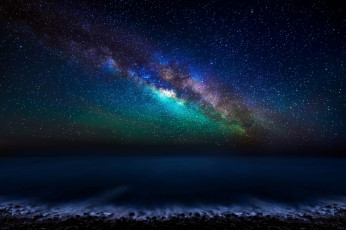 обоя космос, галактики, туманности, млечный, путь, звезды, ночь, небо, атлантический, океан, канарские, острова