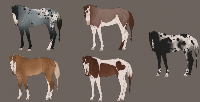 Обои картинки фото рисованное, животные,  лошади, фон, лошади