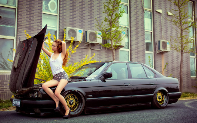 Обои картинки фото автомобили, -авто с девушками, азиатка, автомобиль, взгляд, фон, девушка