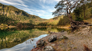 Картинка природа реки озера отражение река лес камни