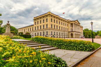 Картинка norway`s+royal+palace города осло+ норвегия дворец