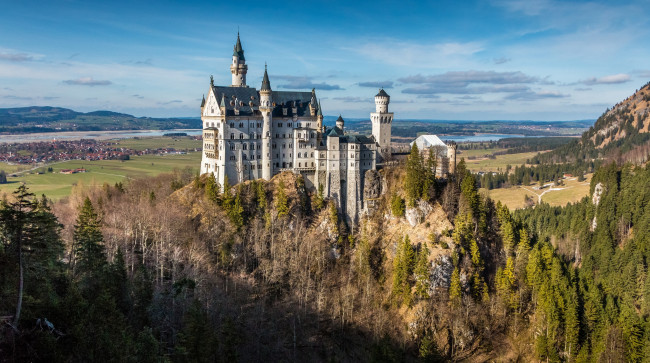 Обои картинки фото neuschwanstein castle, города, замок нойшванштайн , германия, простор