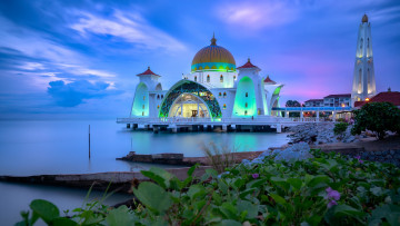 Картинка города -+мечети +медресе мечеть селат мелака малайзия