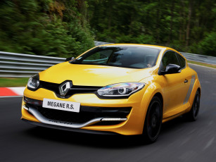 Картинка автомобили renault mеgane r s 275 trophy 2014г желтый