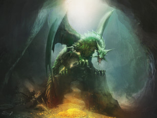 Картинка фэнтези драконы дракон пасть пещера крылья