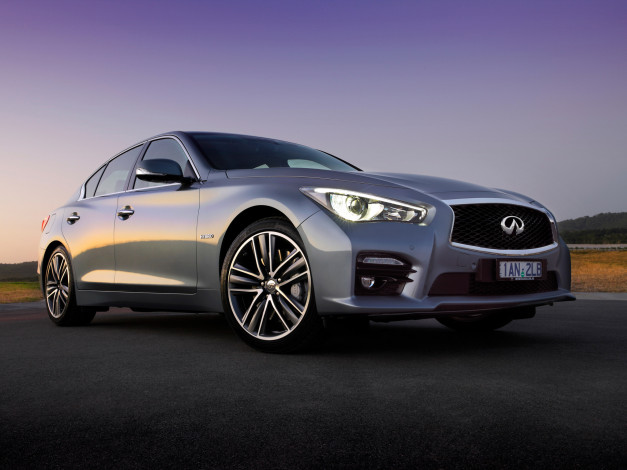 Обои картинки фото автомобили, infiniti, q50s, hybrid, au-spec, v37, 2014г, темный