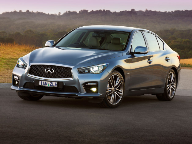 Обои картинки фото автомобили, infiniti, q50s, hybrid, au-spec, v37, 2014г, темный