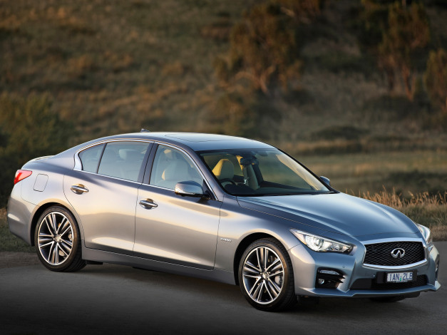 Обои картинки фото автомобили, infiniti, q50s, hybrid, au-spec, v37, 2014г, темный