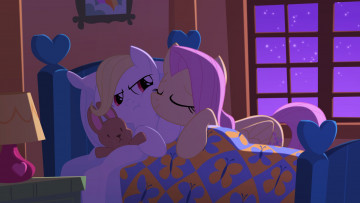 обоя мультфильмы, my little pony, пони, кровать
