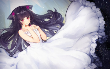 Картинка аниме oreimo gokou ruri k-sktchblg арт девушка брюнетка ушки белое платье