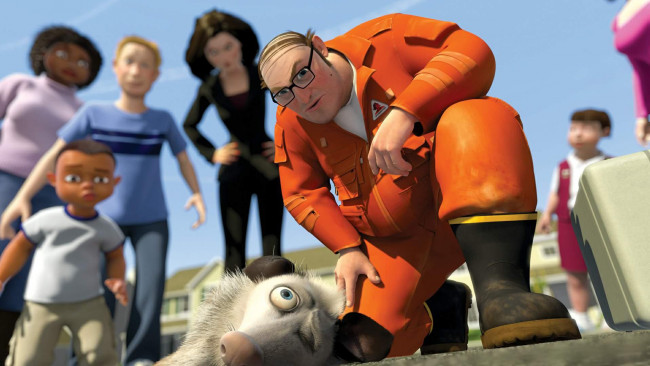 Обои картинки фото мультфильмы, over the hedge, человек