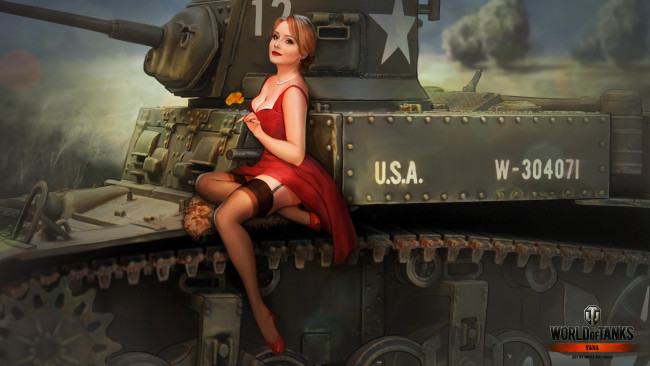 Обои картинки фото видео игры, мир танков , world of tanks, симулятор, tanks, of, world, арт, девушка, action