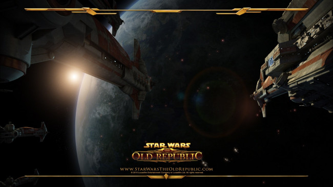 Обои картинки фото видео игры, star wars,  the old republic, планета, космические, корабли