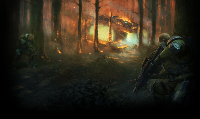 Обои картинки фото xcom,  enemy unknown, видео игры, unknown, enemy, игра, steam, огонь, лес, forest