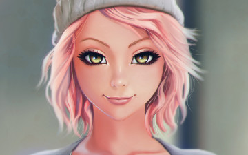 Картинка рисованное люди девушка красота art лицо взгляд шапка настроение красавица