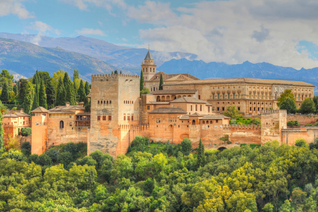 Обои картинки фото alhambra granada andalusia, города, - дворцы,  замки,  крепости, фортпост
