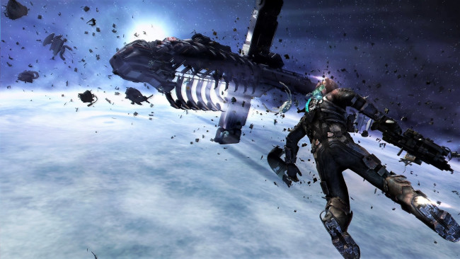 Обои картинки фото видео игры, dead space 3, космос, корабль, обломки, человек