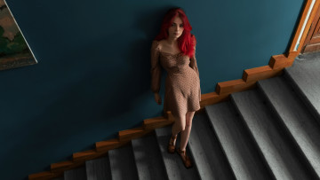 Картинка девушки -+рыжеволосые+и+разноцветные george poison девушка лестница рыжая пирсинг