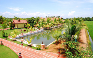 Картинка the lake palace природа парк индия